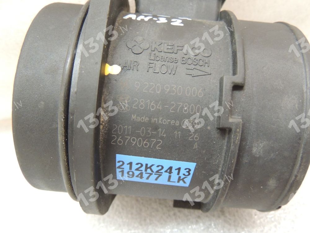 Hyundai H1 II i800 2,5CRDi D4CB Gaisa Masas Mērītājs MAF sensors 28164-27800 28164-27800 2816427800 9220930006