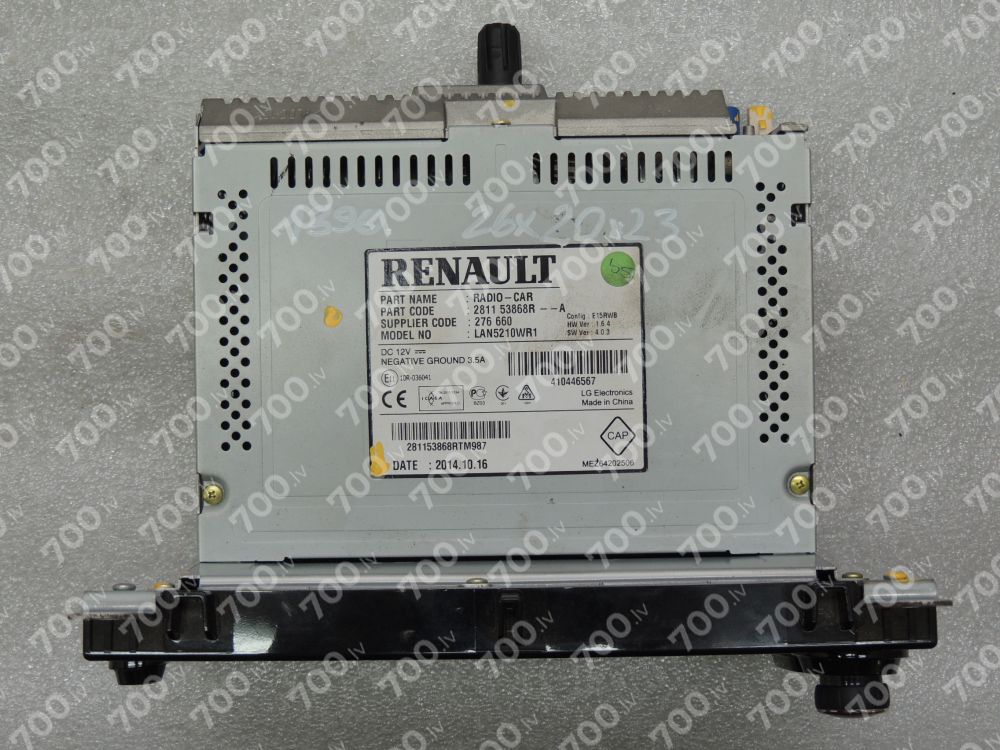 Renault Clio 4 IV 12-20 Radio Uztvērējs Navigācijas Vadības Bloks Skārienjūtīgs Displejs 281153868R 281153868R 276660 LAN5210WR1 281150830R