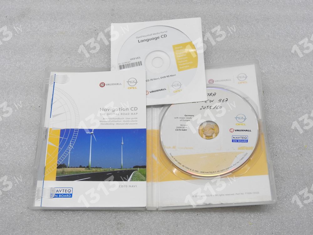 OPEL CD 70 Navigācijas disks VĀCIJA 2010 ZAFIRA B ASTRA H CORSA SIGNUM VECTRA 13324844 13294647 13324844, 13294647