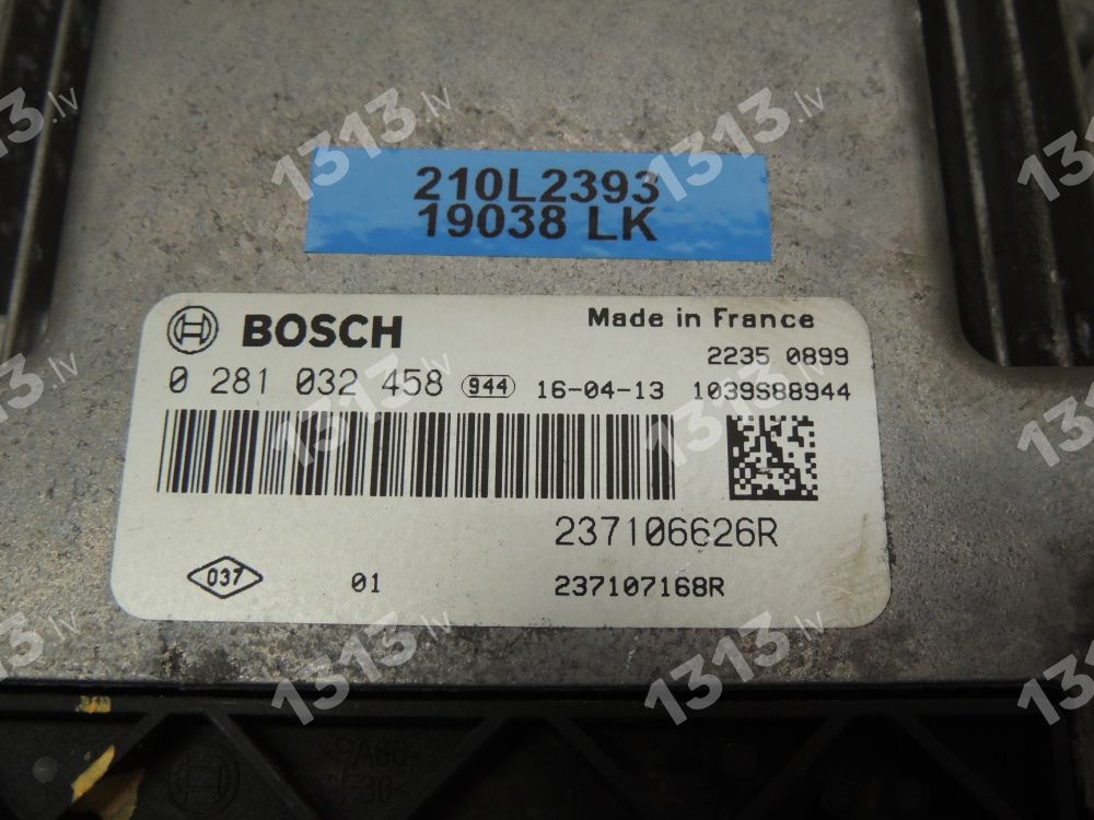 Renault Trafic III 1,6DCi R9M 452 Motora vadības bloks 237106626R 0281032458 237108353R 237106626R 237107168R 0281032458